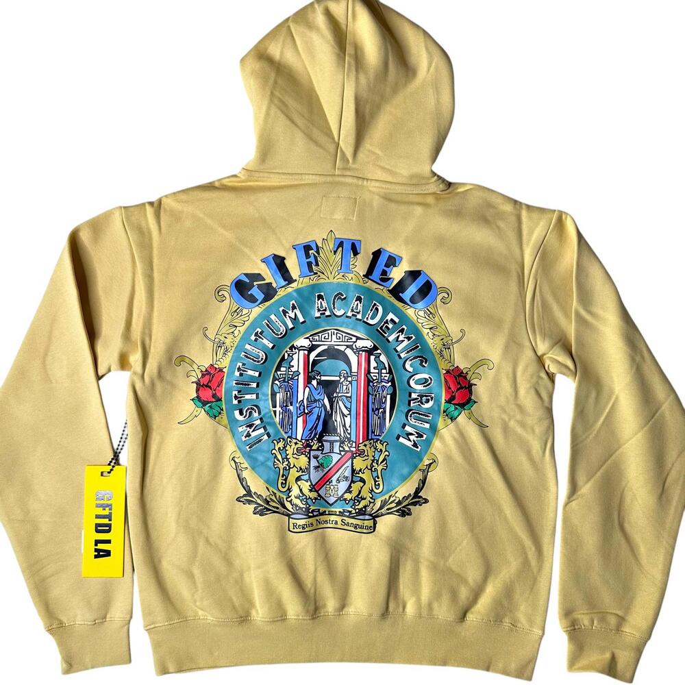 NWT GFTD LA Gifted Academy Yellow Pullover Hoodie Men’s S